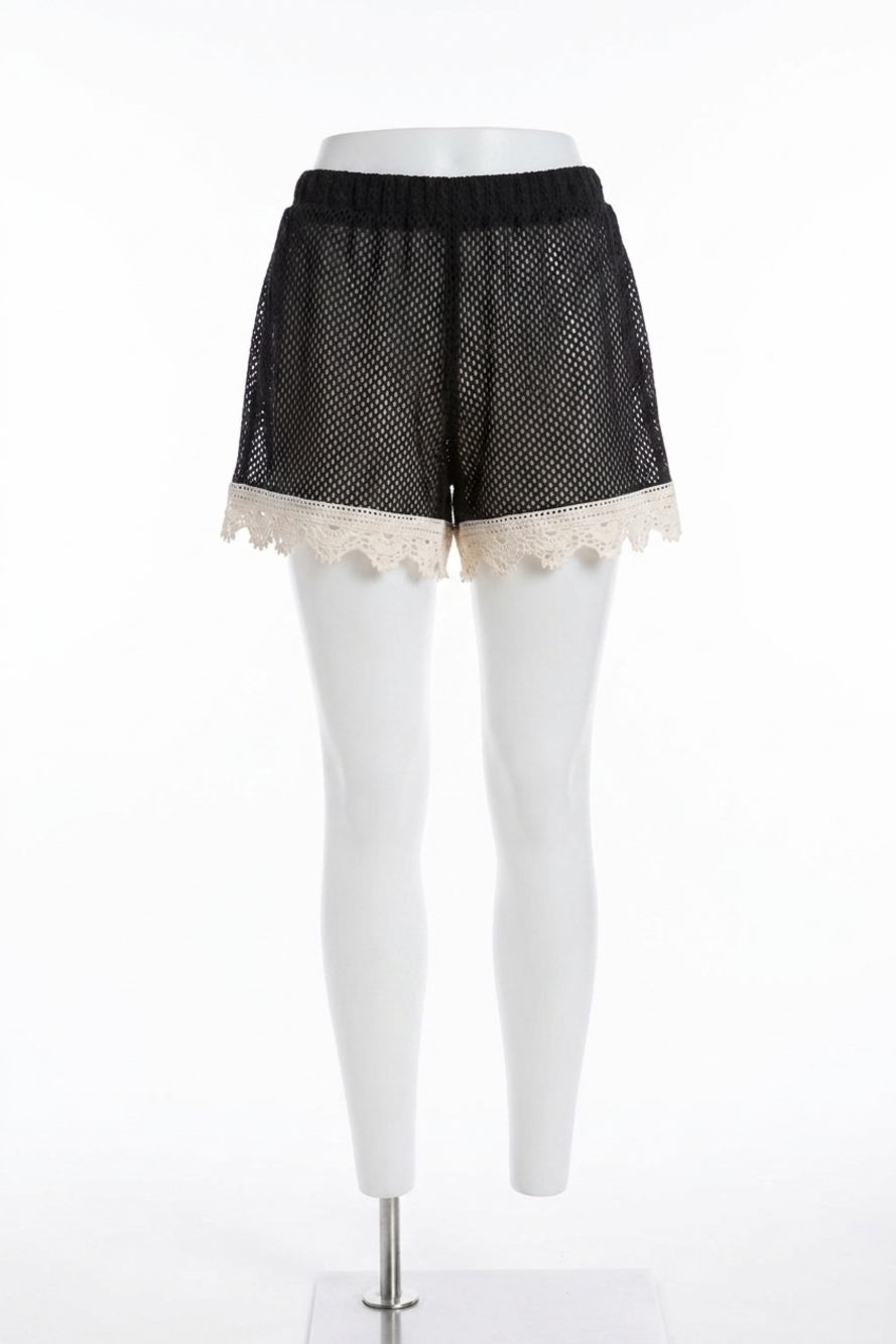 NEW SEA kendall crochet short in black